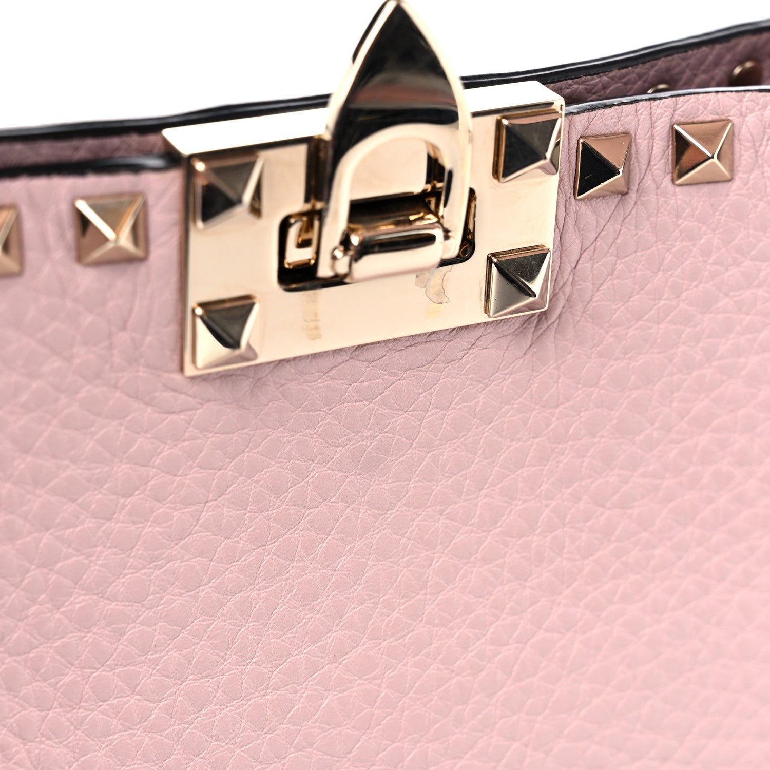 Valentino Garavani Pebbled Calfskin Small Rockstud Flip Lock Hobo Light Pink 9 of 9