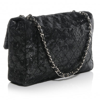 Chanel Hidden Sequin Maxi Flap Black 3 of 8