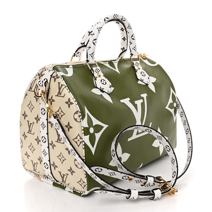 Louis Vuitton Monogram Giant Speedy Bandouliere 30 Kaki Beige 3 of 9