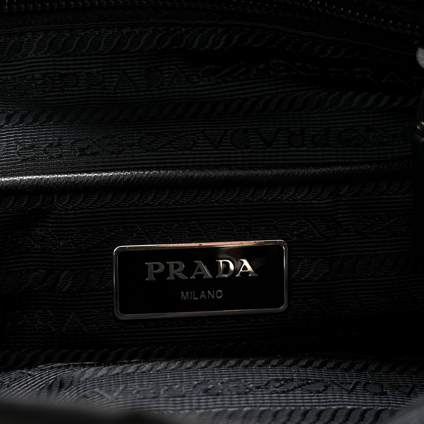 Nylon Vela Saffiano Medium Cinch Backpack Black
