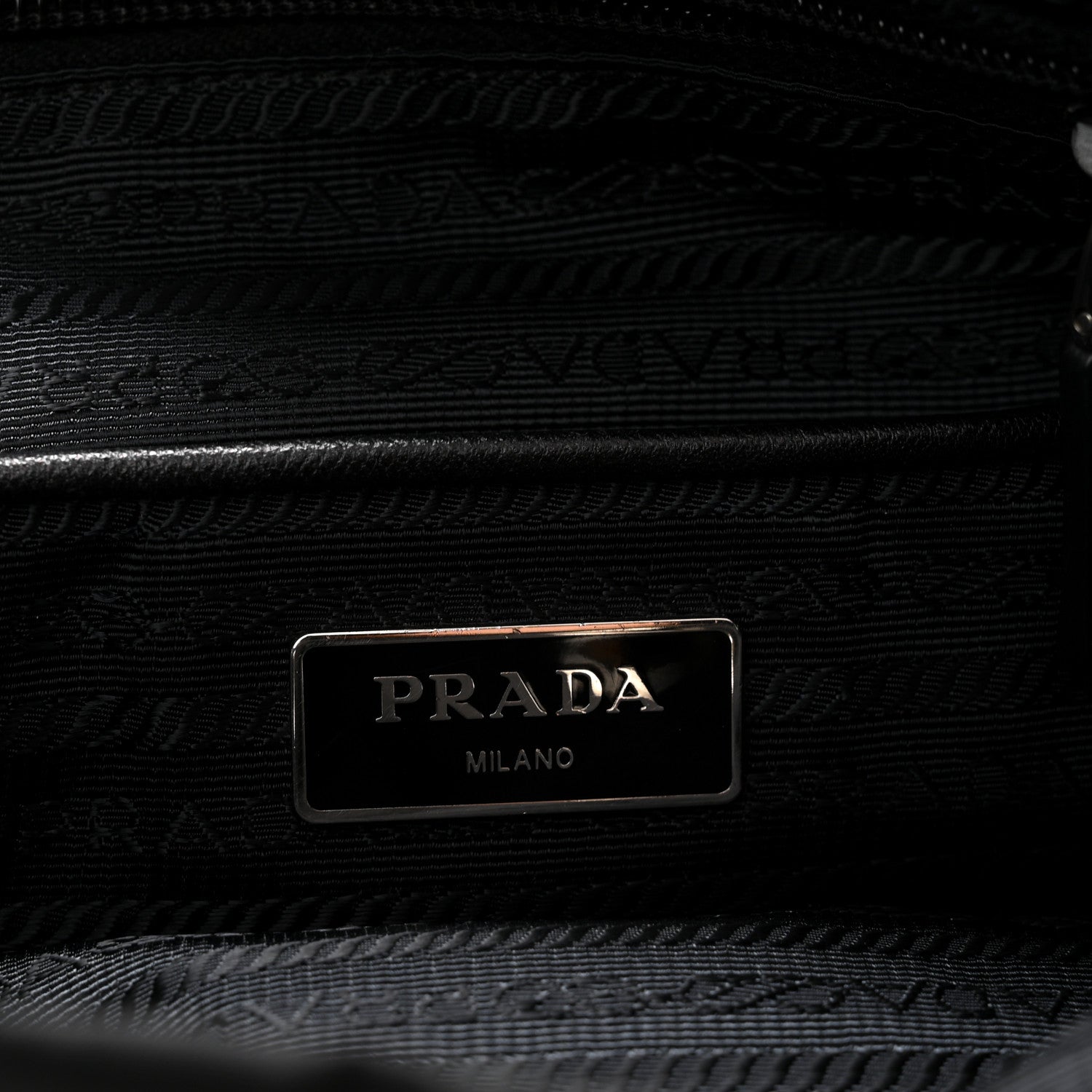 Prada Nylon Vela Saffiano Medium Cinch Backpack Black 5 of 10
