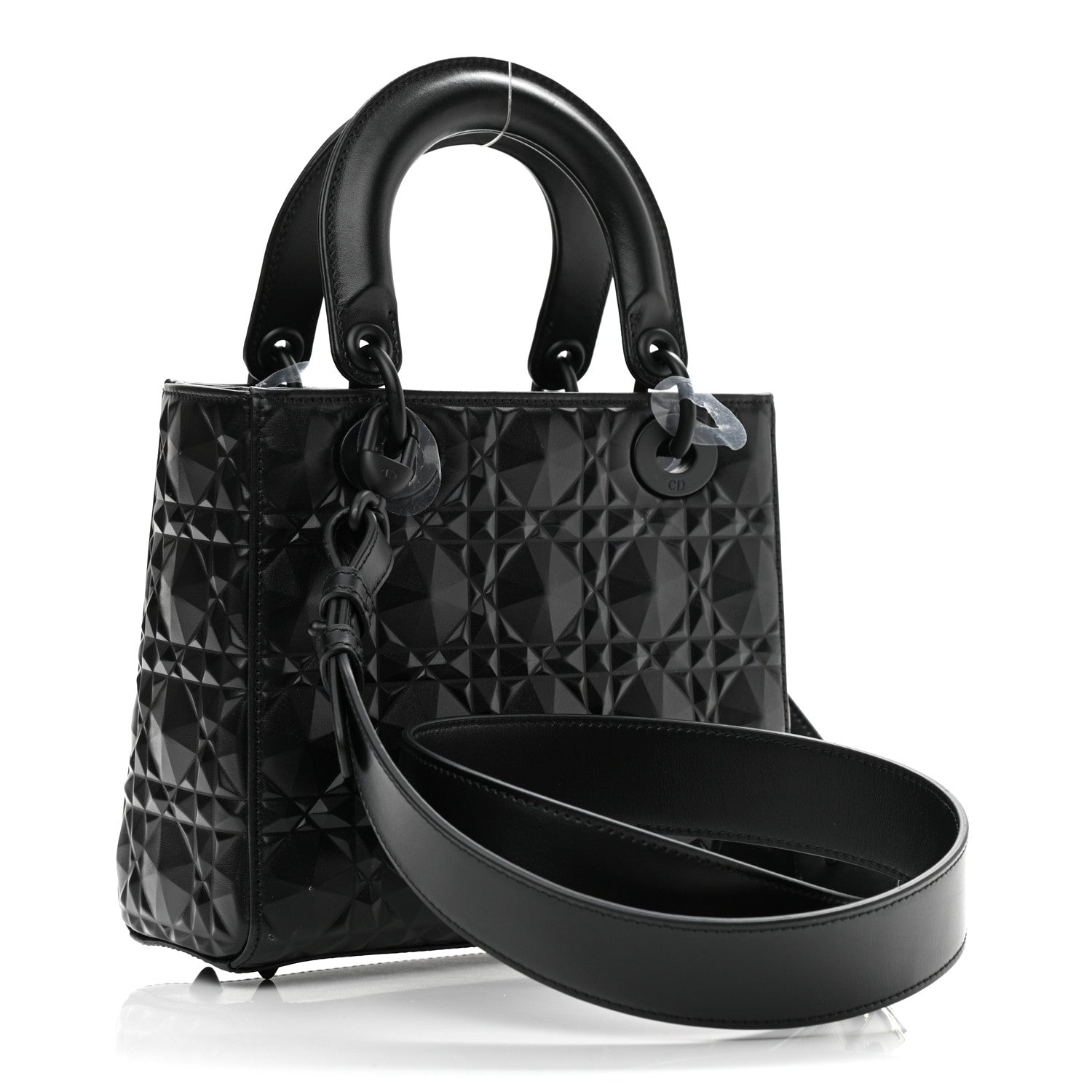 Christian Dior Calfskin Cannage Diamond Small My ABCDior Lady Dior Black 3 of 10