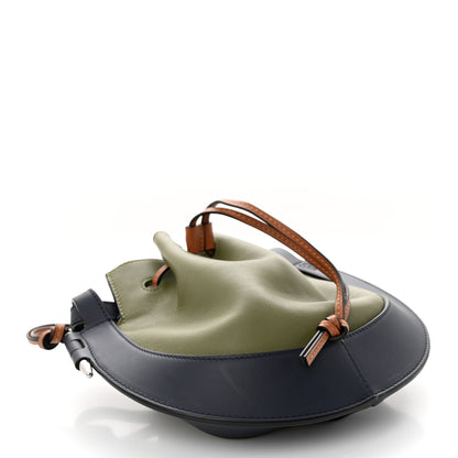 Loewe Nappa Colorblock Horseshoe Bag Avocado Midnight Blue Tan 4 of 14