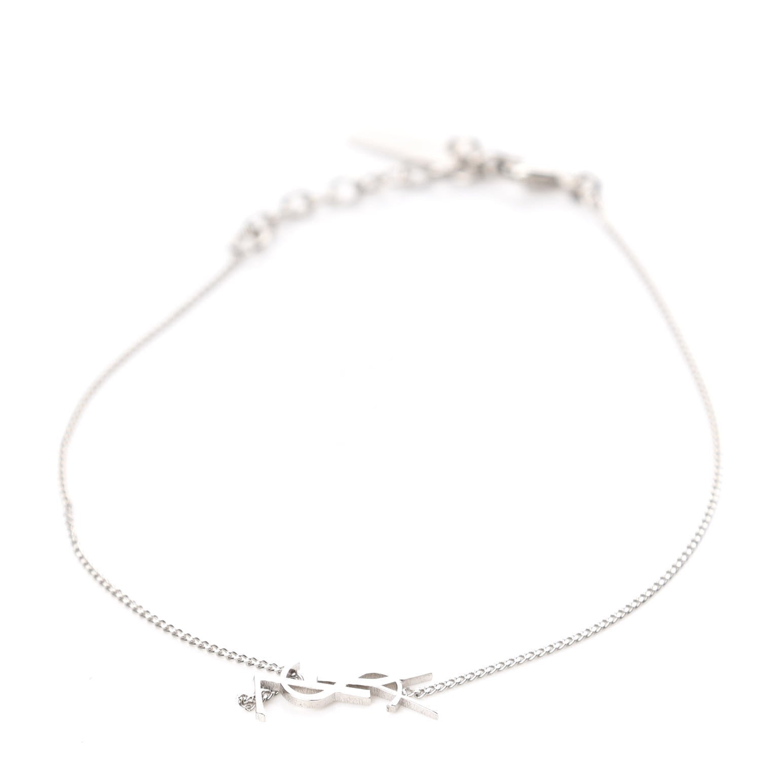 Saint Laurent Brass Monogram Charm Bracelet Mirror 1 of 6