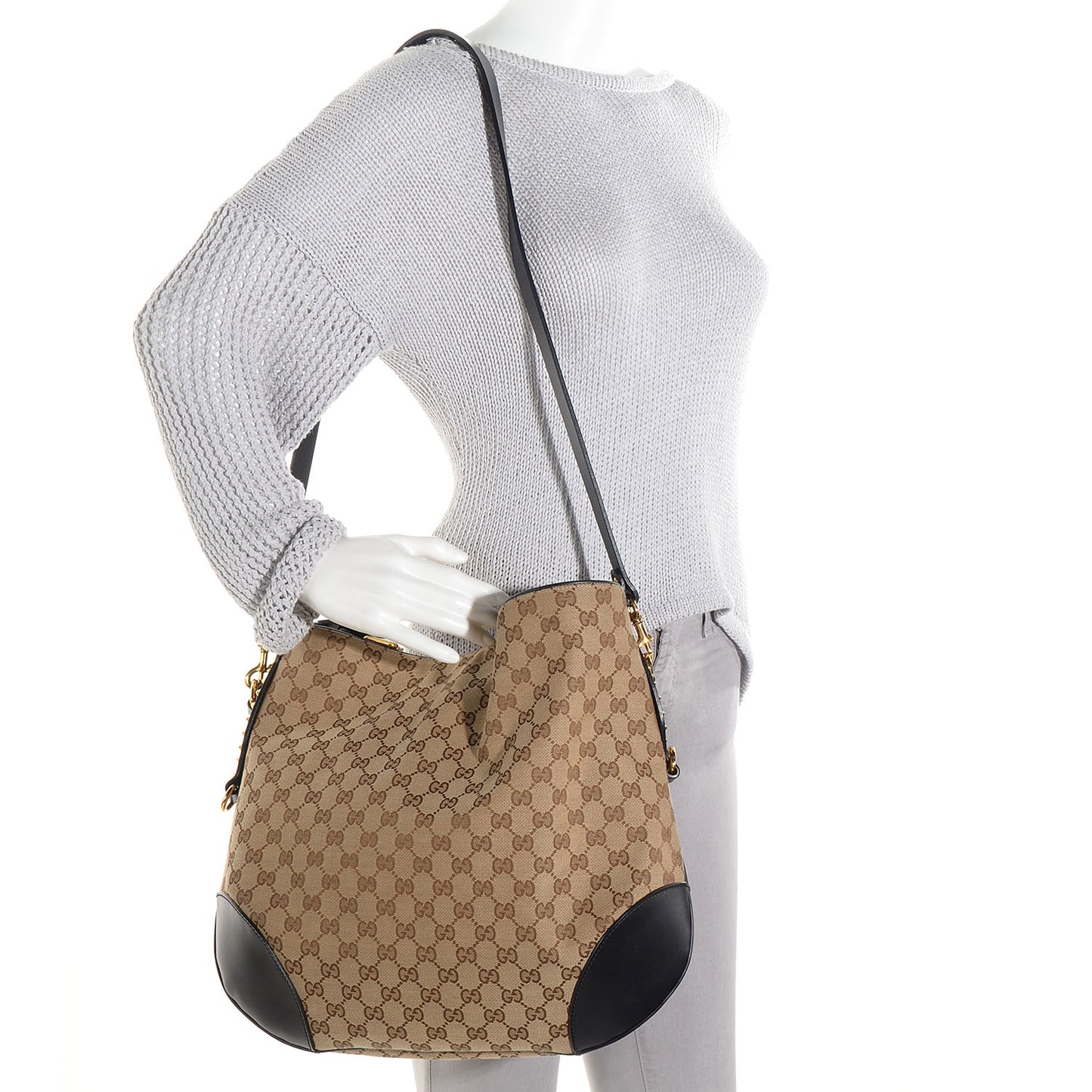 Monogram Medium Patti Stud Hobo Black