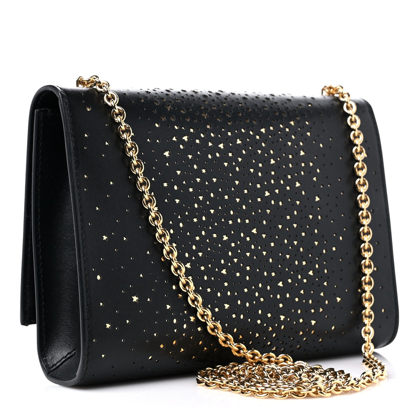 Laser Cut Calfskin Vara Bow Shoulder Bag Black