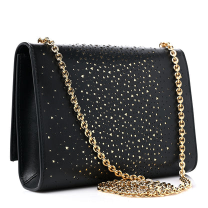 Salvatore Ferragamo Laser Cut Calfskin Vara Bow Shoulder Bag Black 3 of 9