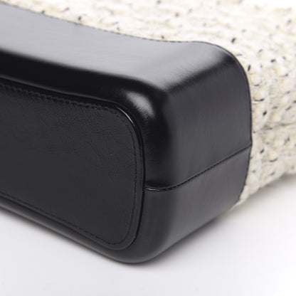 Chanel Tweed Calfskin Quilted Medium Gabrielle Hobo Ivory Black 9 of 10