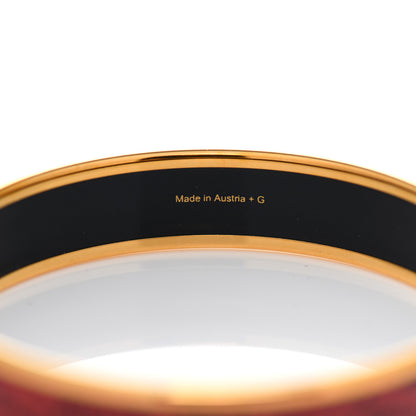 Hermes Enamel Printed Handwriting Narrow Bracelet 65 4 of 5