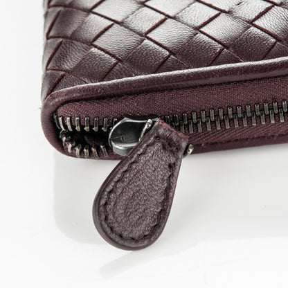 Bottega Veneta Nappa Intrecciato Zip Around Wallet Aubergine 9 of 9