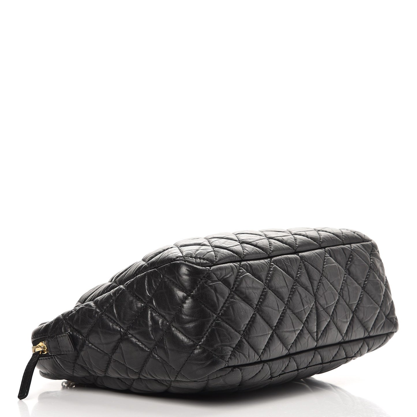 Aged Calfskin Quilted Large Reissue Camera Case Black