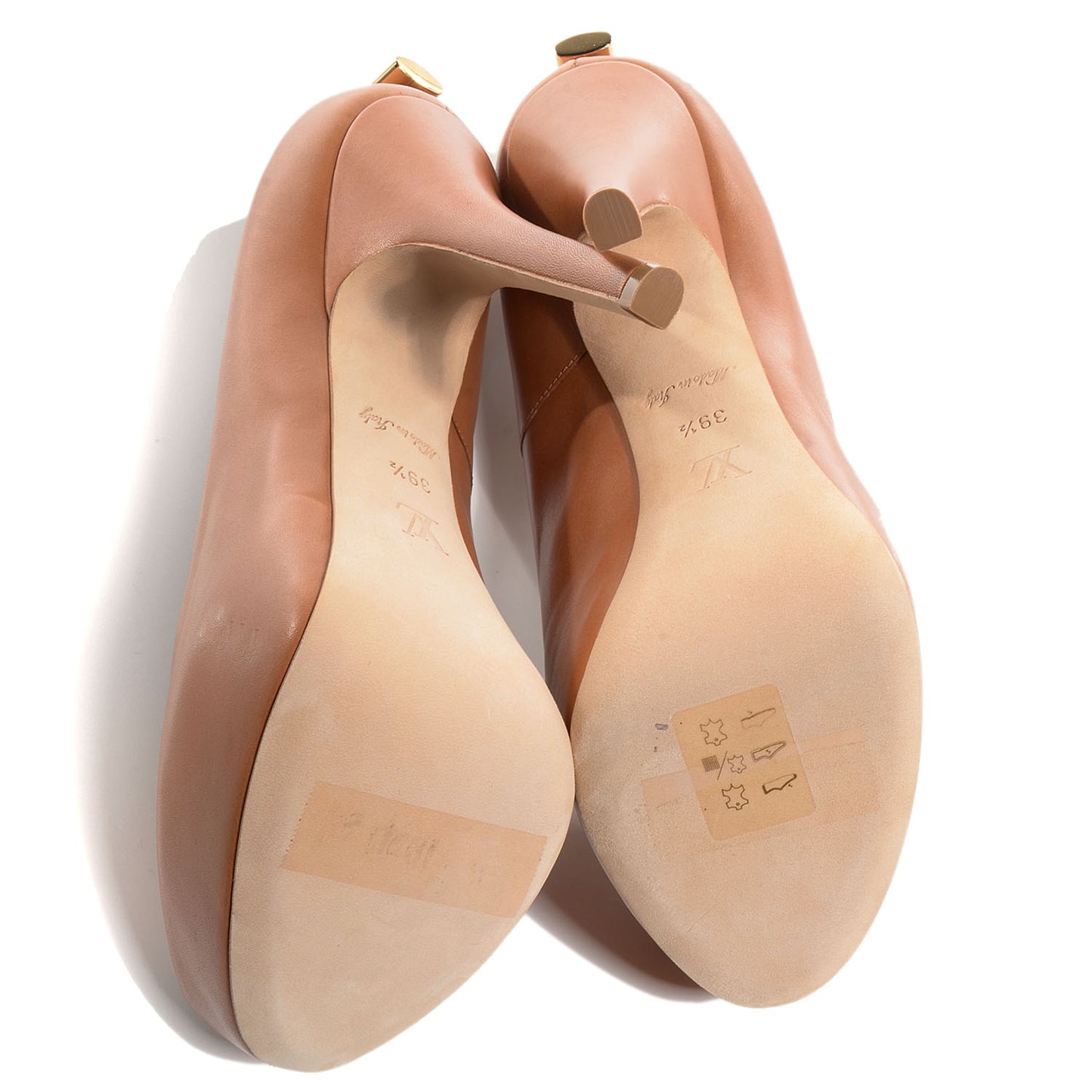 Smooth Calfskin Oh Really Peep Toe Pumps 39.5 Tan