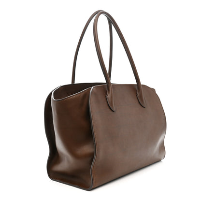 The Row Polished Saddle Calfskin Marlo 14 Deep Brown 2 of 10