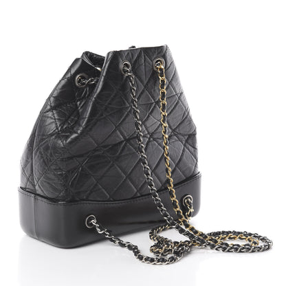 Chanel Aged Calfskin Quilted Small Gabrielle Backpack Black 2 of 9