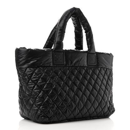 Chanel Nylon Quilted Large Coco Cocoon Tote Black 2 of 9
