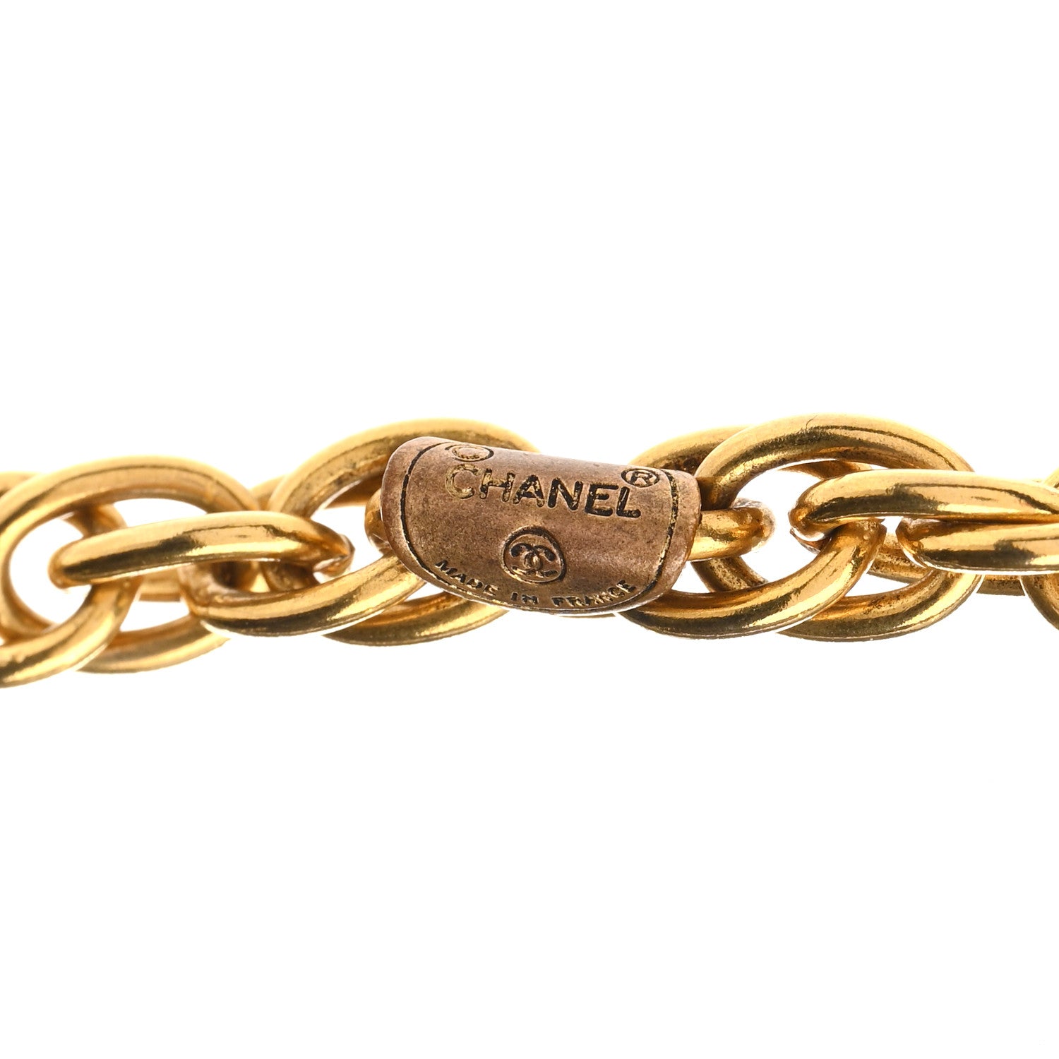 Chanel Metal CC Medallion Charm Long Necklace Gold 5 of 6