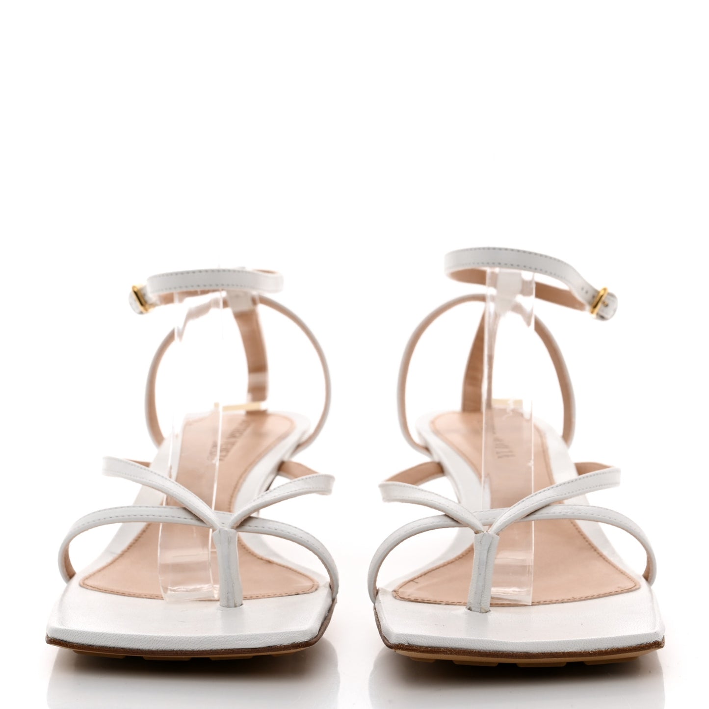 Lambskin Stretch Multi Strap 35mm Sandals 37 Optic White