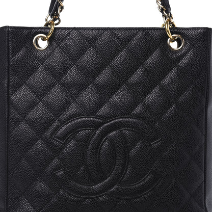 Chanel Caviar Quilted Petit Shopping Tote PST Black 10 of 10