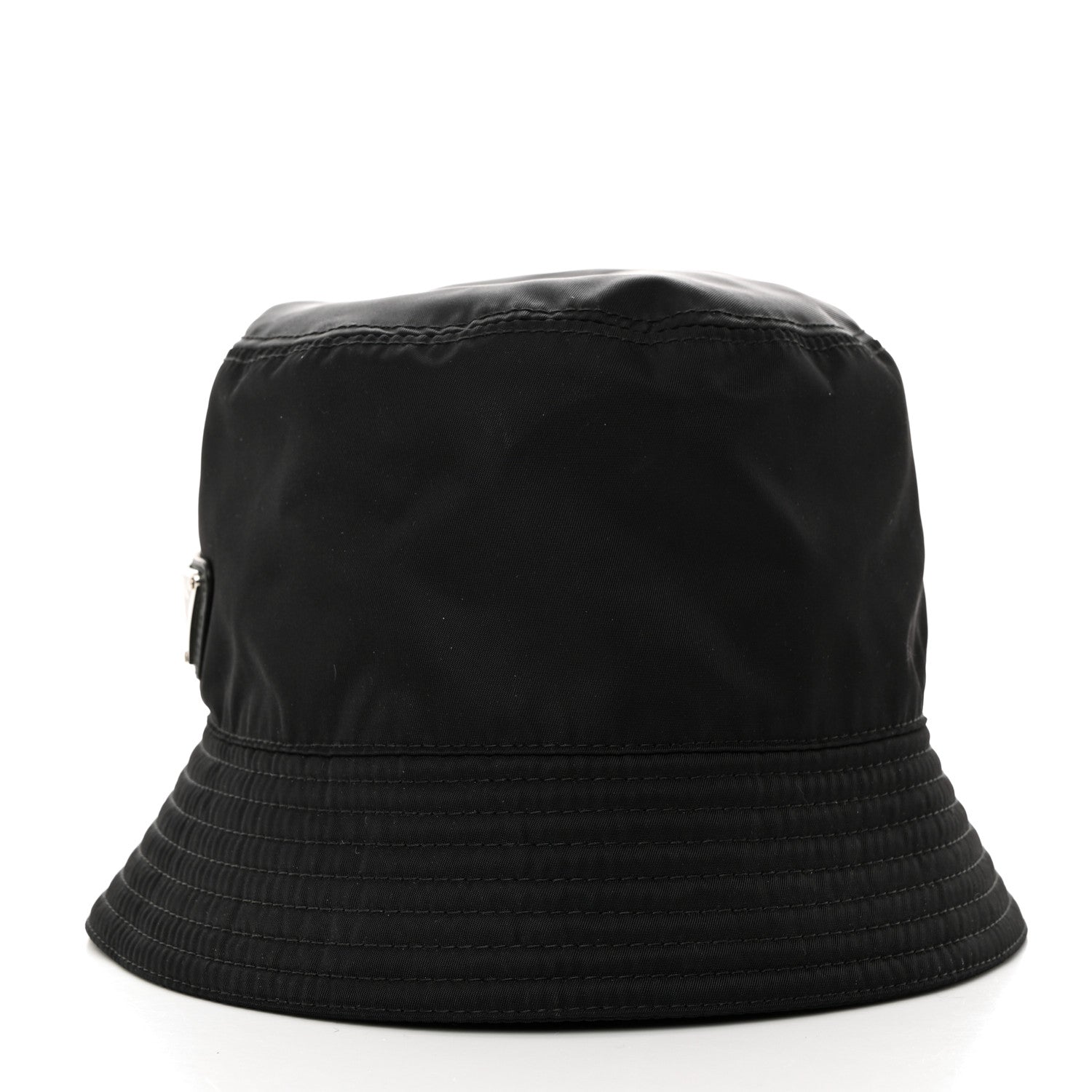 Prada Re-Nylon Metal Triangle Logo Mens Bucket Hat L Black 4 of 8