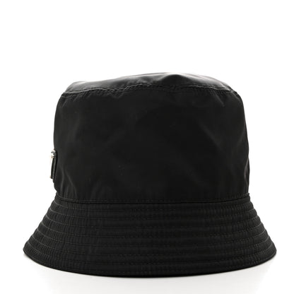 Prada Re-Nylon Metal Triangle Logo Mens Bucket Hat L Black 4 of 8