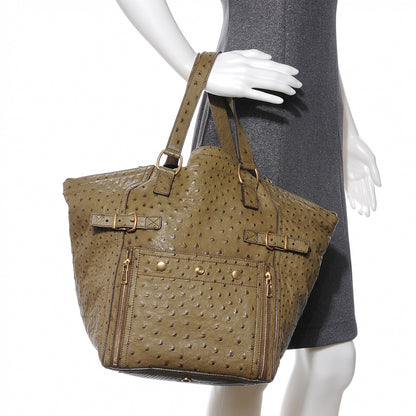 Saint Laurent Ostrich Medium Downtown Olive 2 of 7