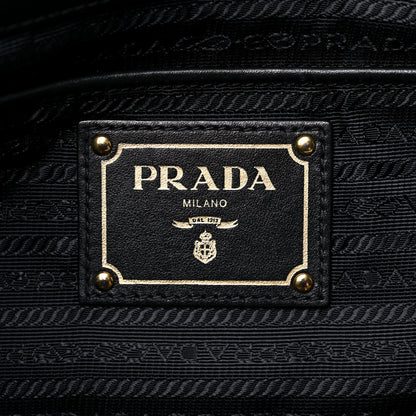 Prada Tessuto Nylon Soft Calfskin Shopping Satchel Black 6 of 23