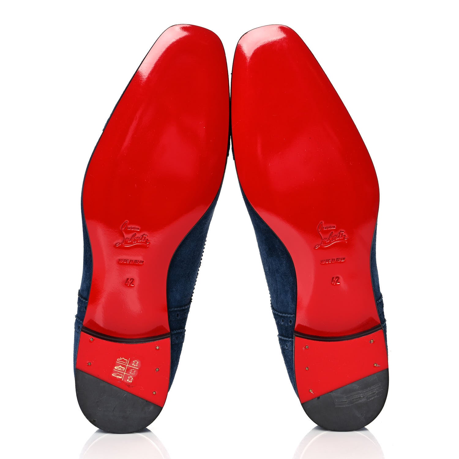 Christian Louboutin Suede Flat Loafers 42 Blue 5 of 7