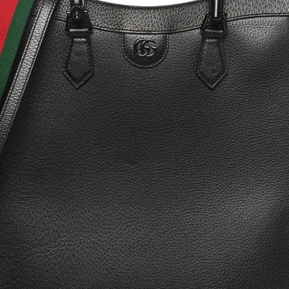 Gucci Textured Dollar Calfskin Web Monochrome Large Diana Tote Bag Black 8 of 10