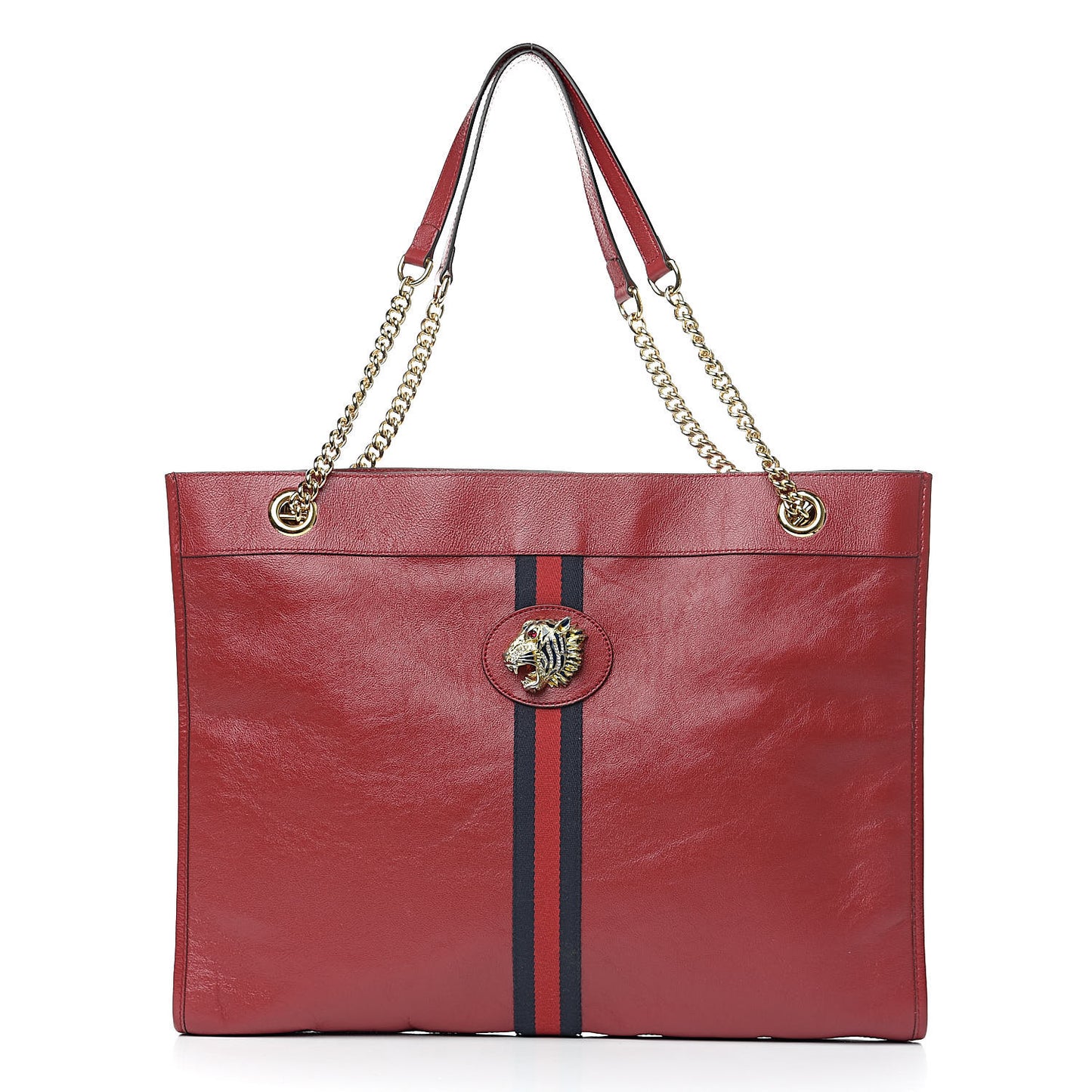 Calfskin Large Rajah Chain Tote Romantic Cherry