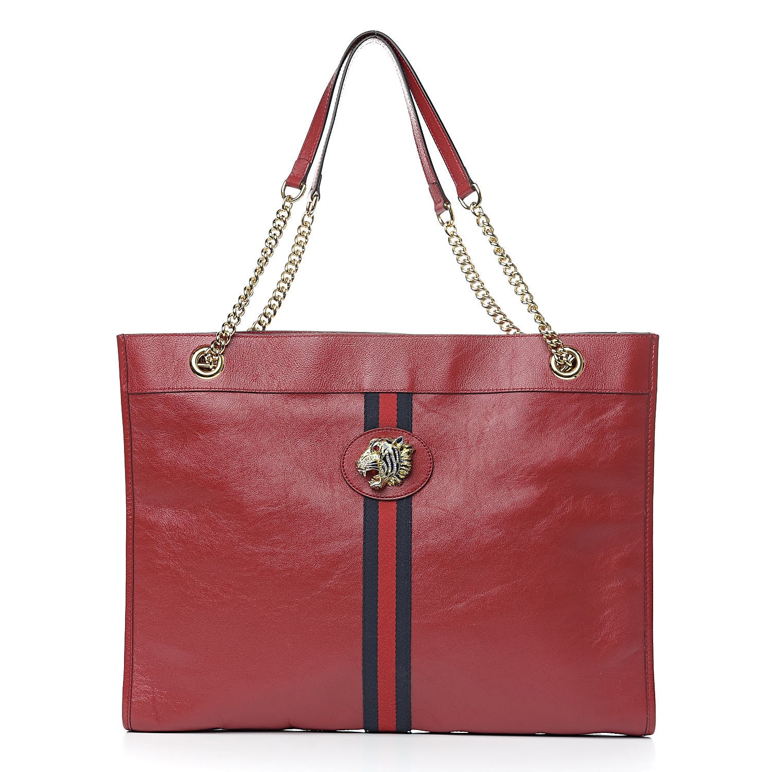 Gucci Calfskin Large Rajah Chain Tote Romantic Cherry 3 of 11