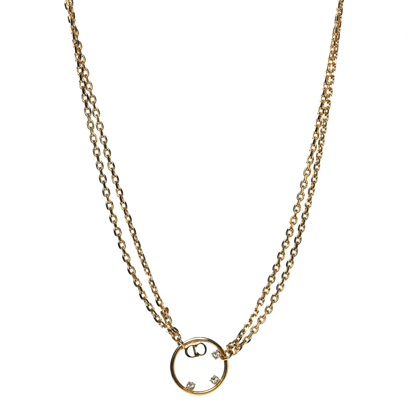 Metal Crystal CD Choker Gold