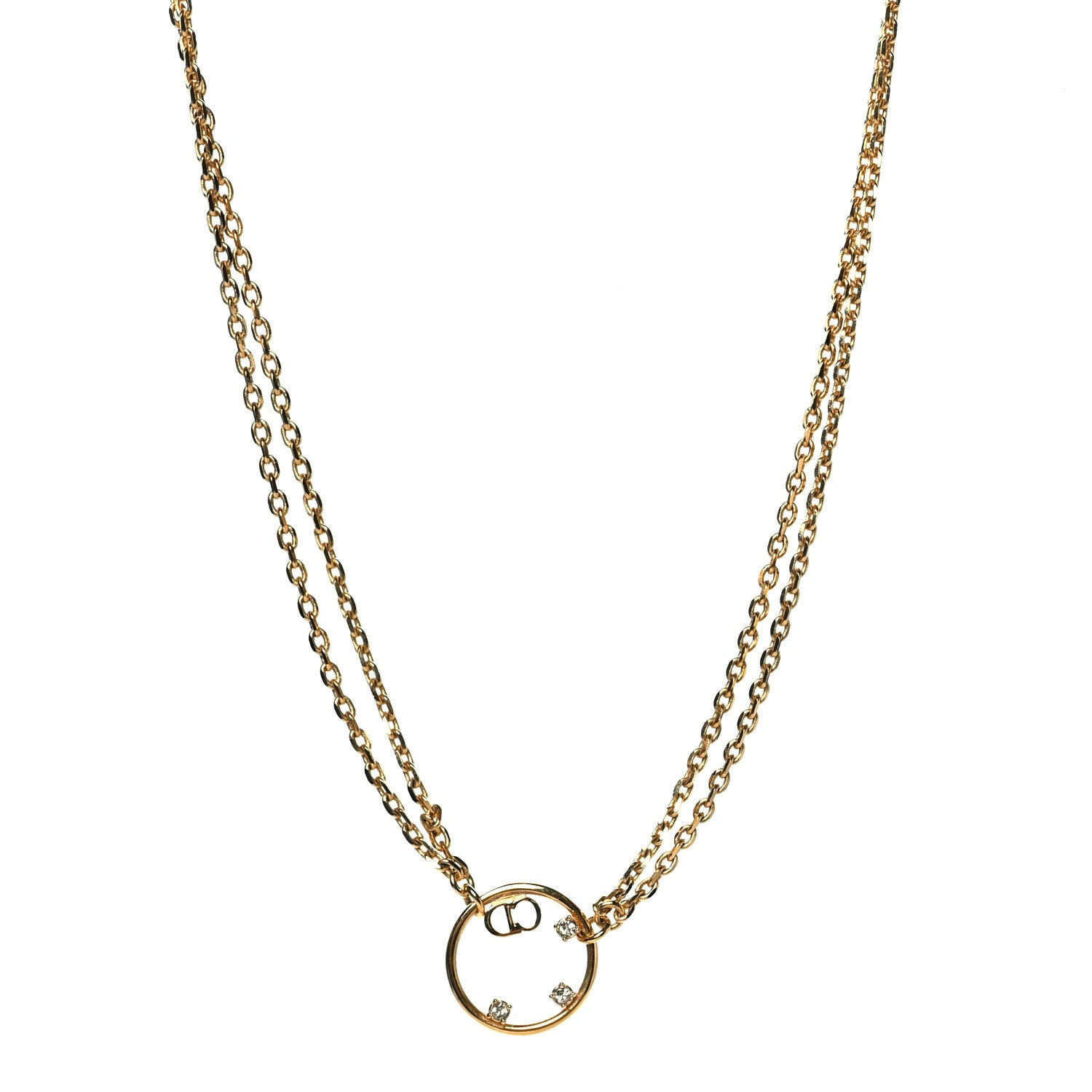 Christian Dior Metal Crystal CD Choker Gold 1 of 4