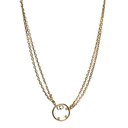 Christian Dior Metal Crystal CD Choker Gold 1 of 4