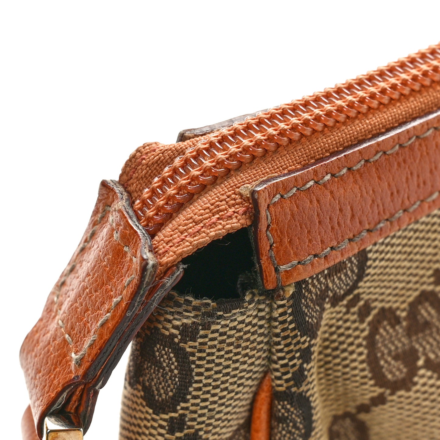 Monogram D Ring Cosmetic Case Light Brown