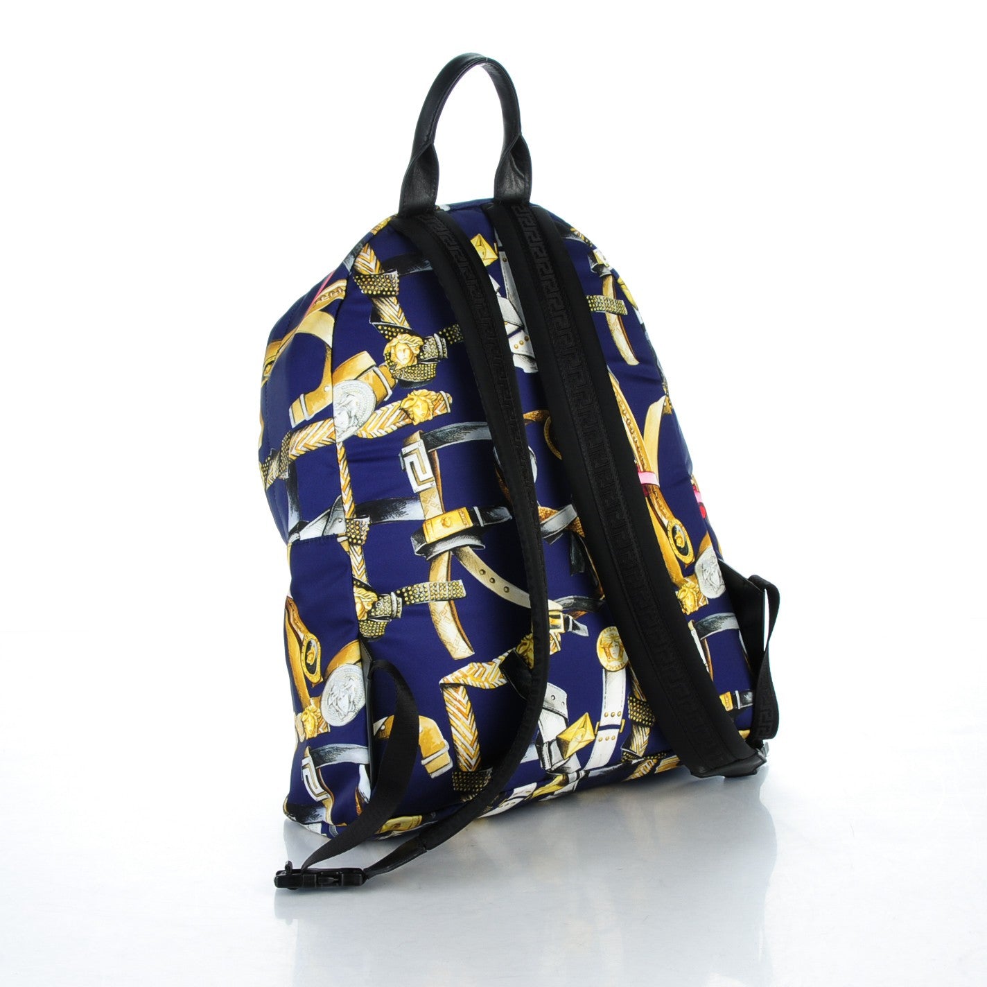 Versace Nylon Palazzo Medusa Belt Print Backpack Blue 3 of 6