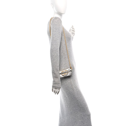 Valentino Garavani Laminated Calfskin Crystal Vlogo Micro Loco Shoulder Bag Silver Crystal 2 of 10