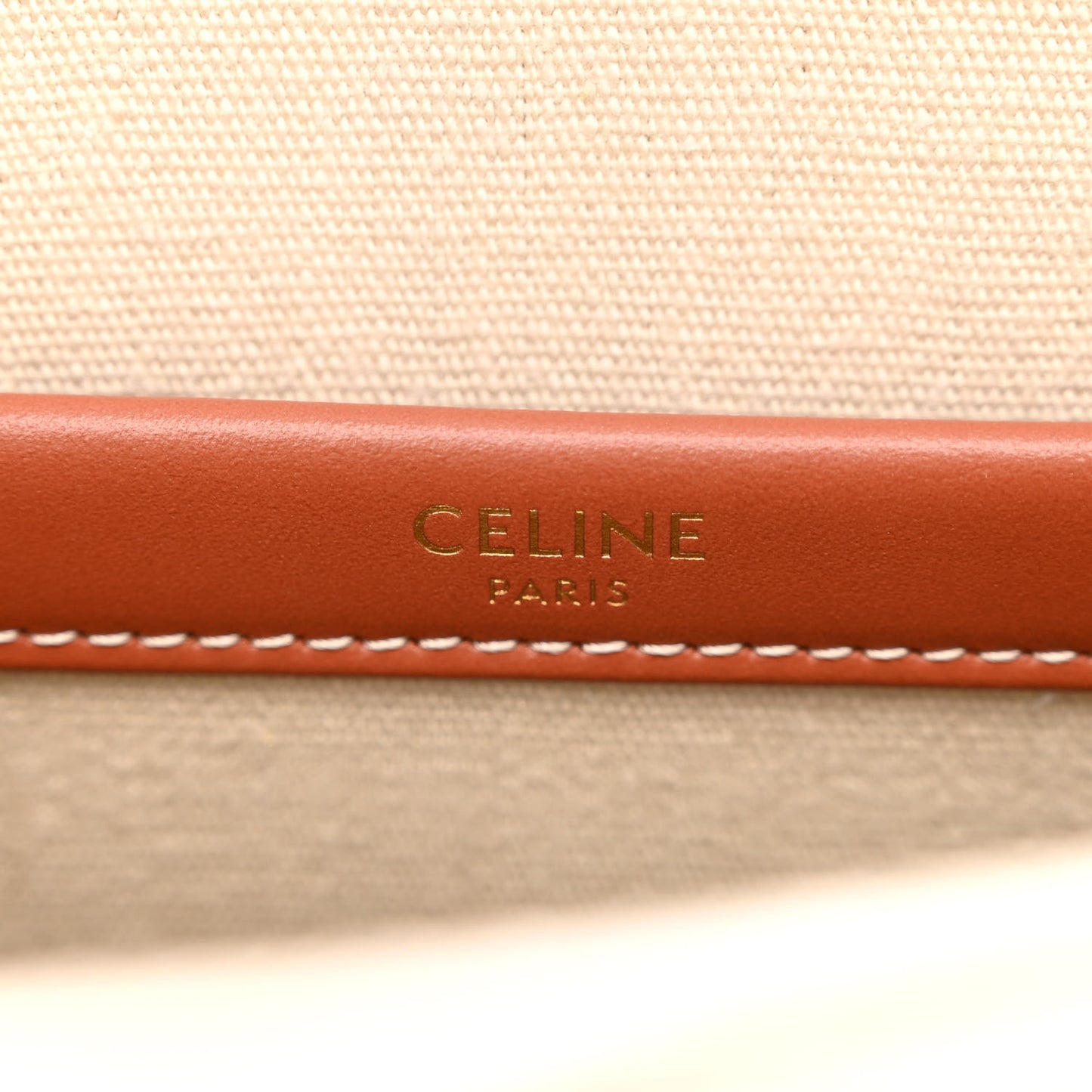 Canvas Calfskin Triomphe Print Small Cabas Thais White