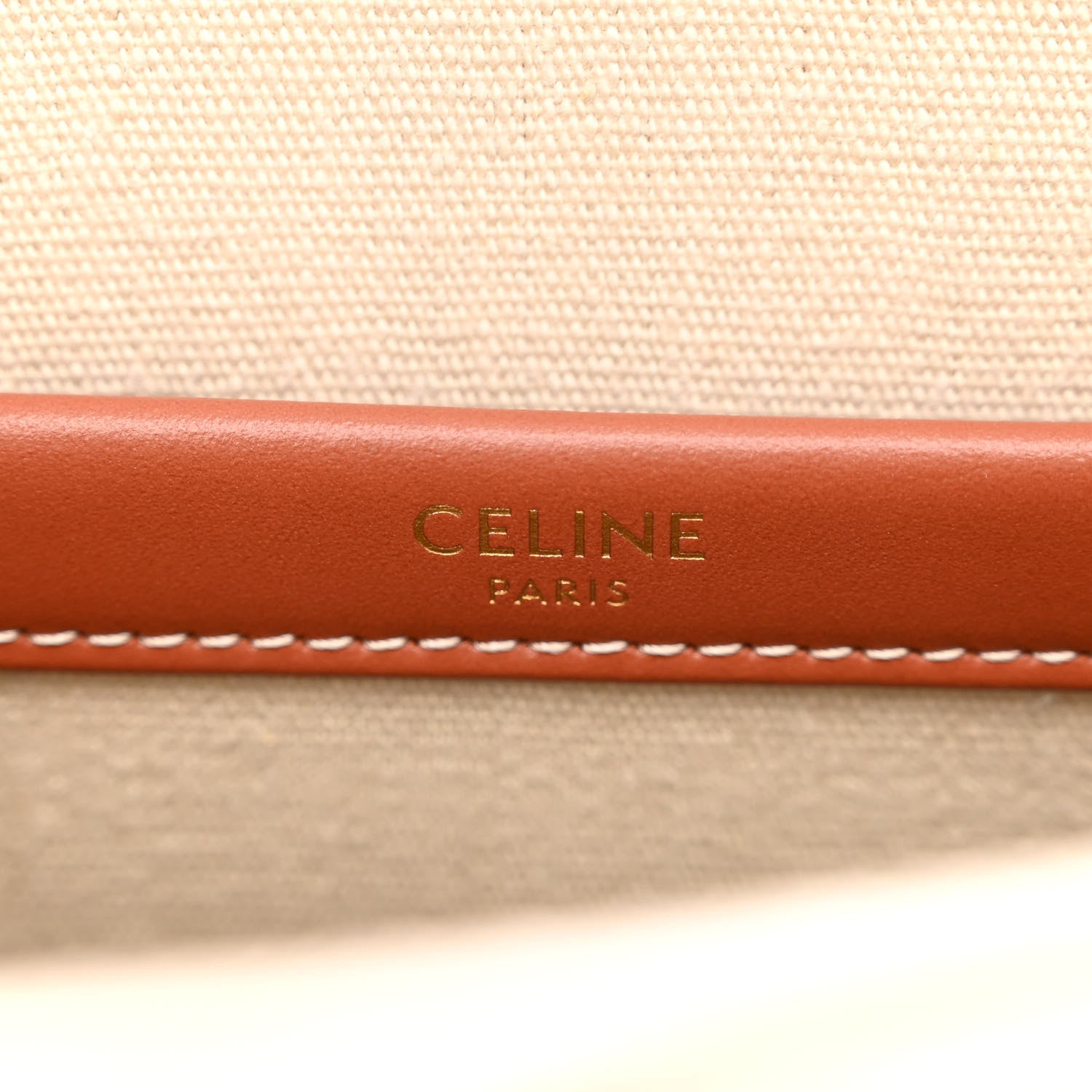 Celine Canvas Calfskin Triomphe Print Small Cabas Thais White 6 of 9