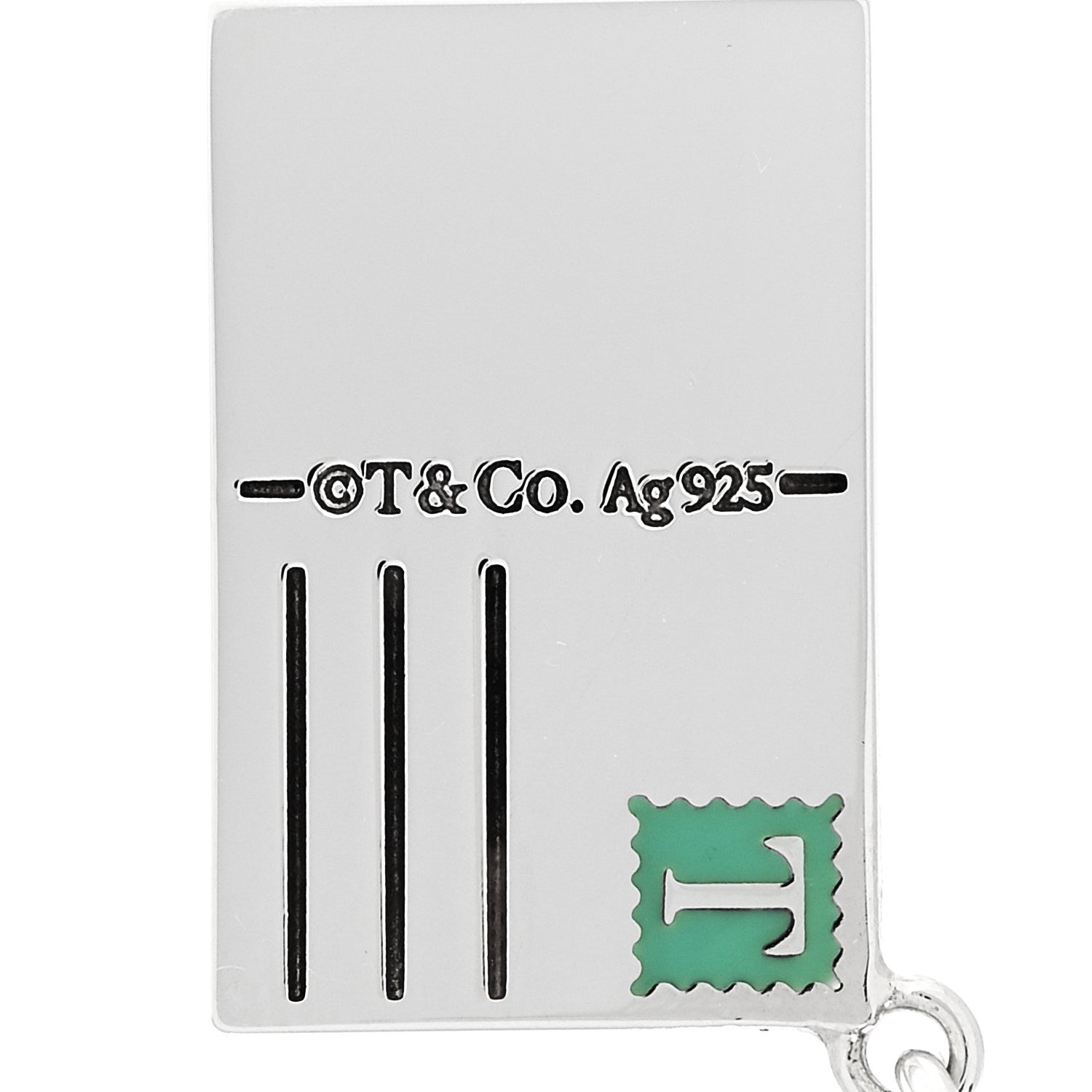 Tiffany Sterling Silver Enamel Kyoto Postcard Charm Blue 4 of 5