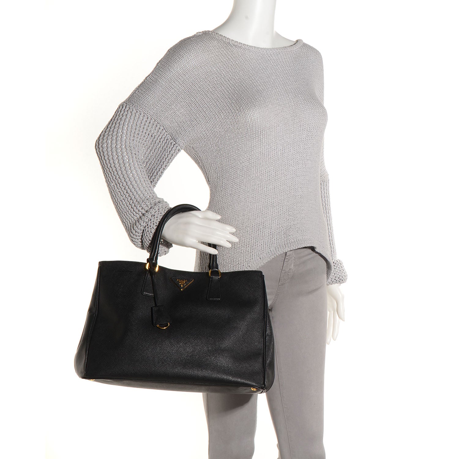 Prada Saffiano Lux Large Tote Nero Black 2 of 14