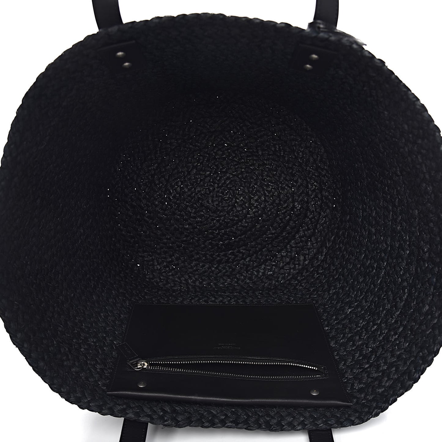 Raffia Medium Panier Bag Black