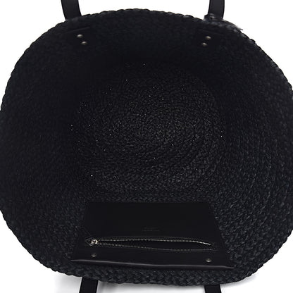 Saint Laurent Raffia Medium Panier Bag Black 5 of 9