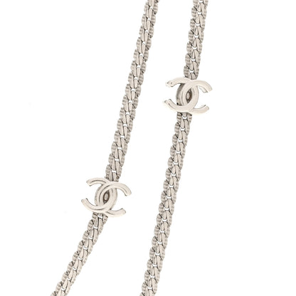 Chanel Metal CC Long Chain Necklace Silver 4 of 6