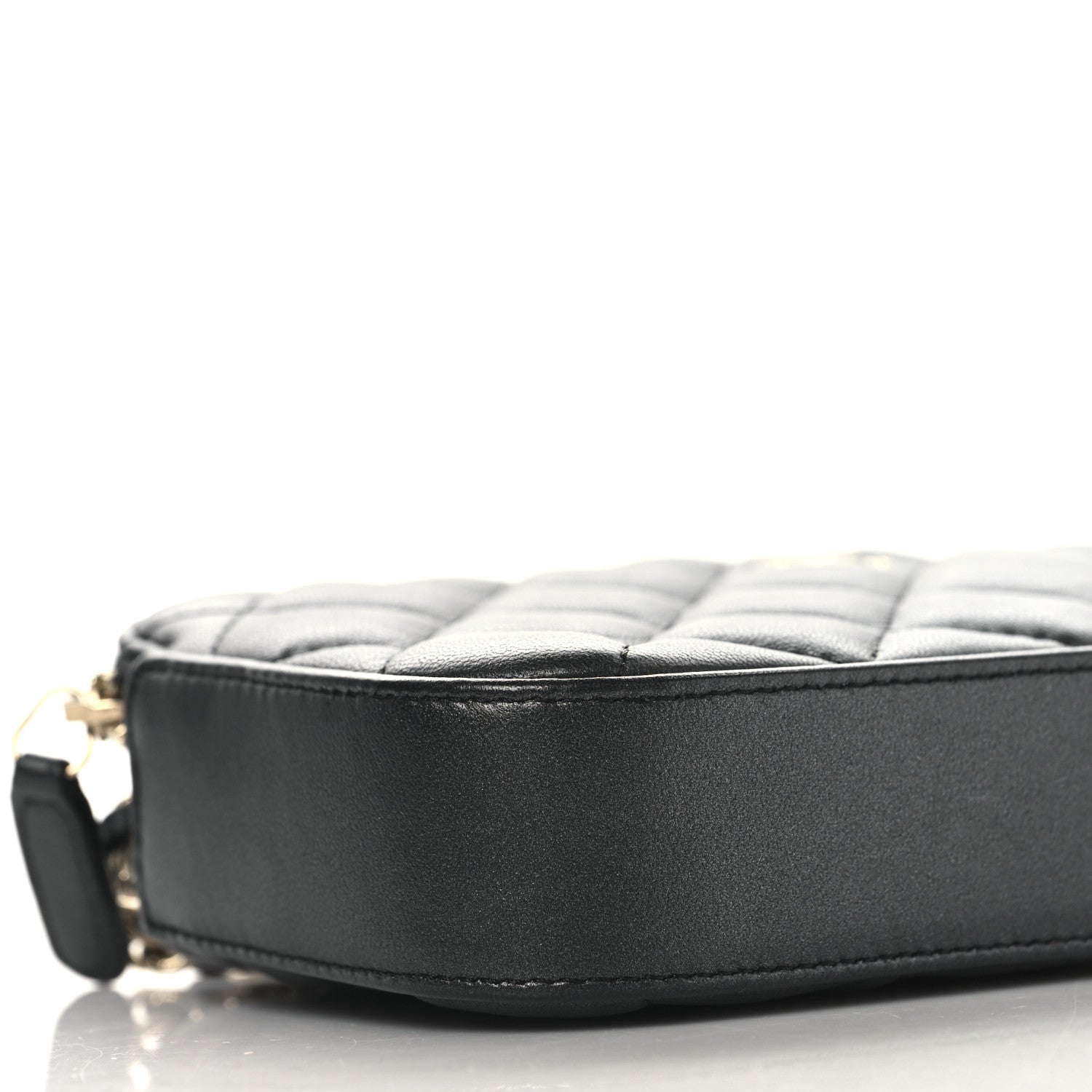 Chanel Iridescent Lambskin Quilted Pearl Clutch With Chain Black 11 of 12