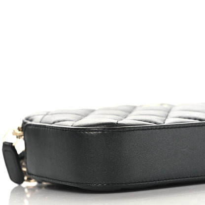 Chanel Iridescent Lambskin Quilted Pearl Clutch With Chain Black 11 of 12