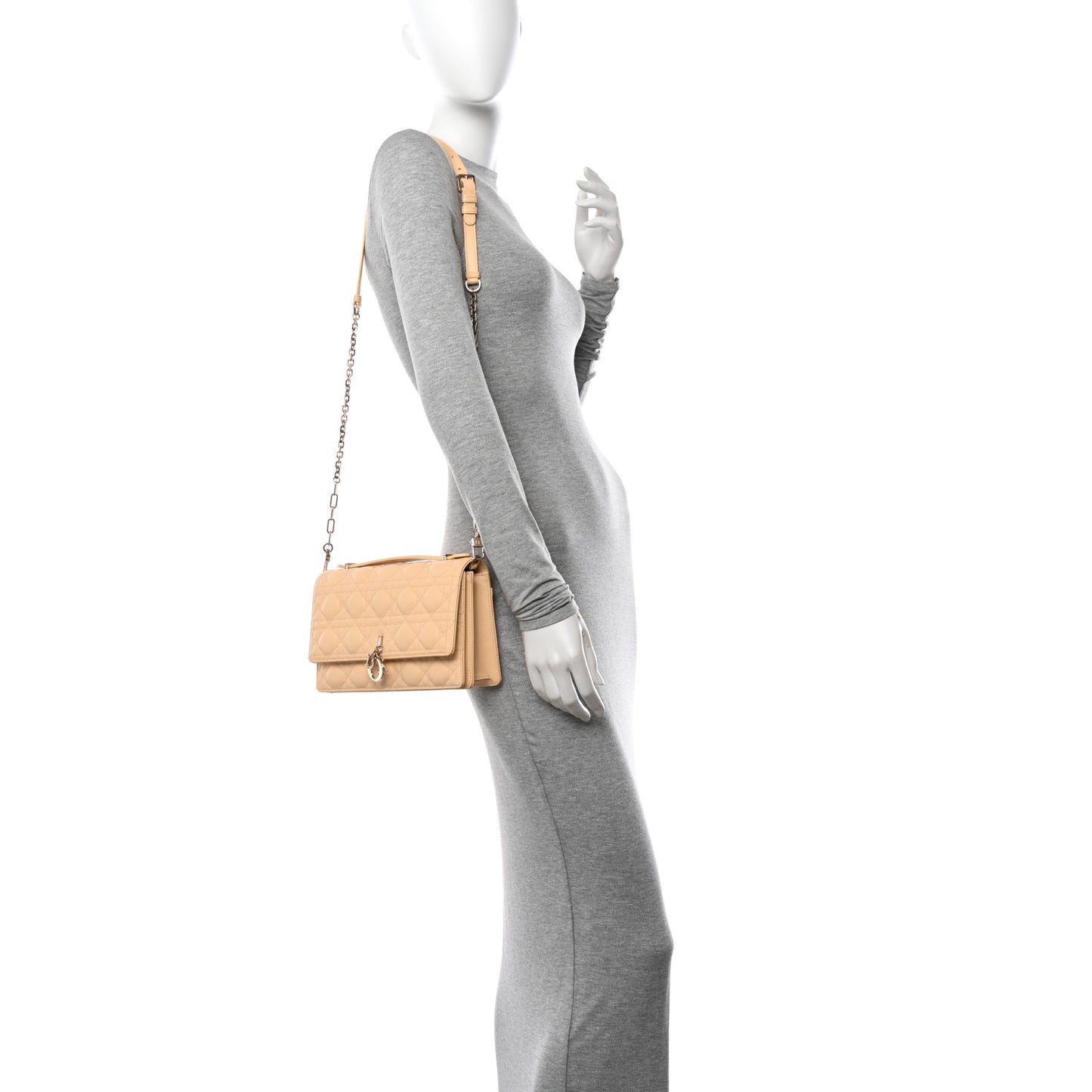 Lambskin Cannage My Dior Top Handle Bag Yellow