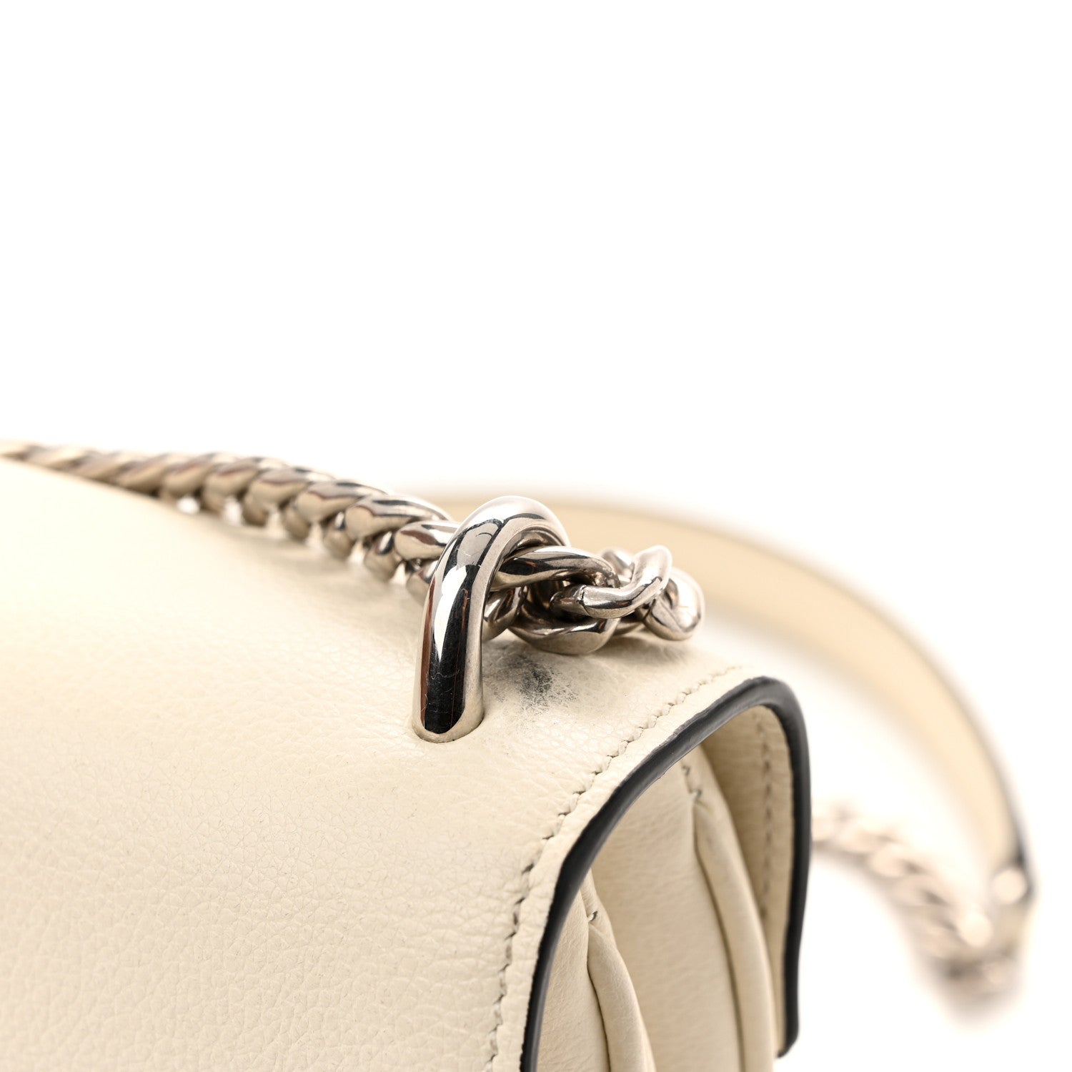 Prada Glace Calfskin Chain Crossbody Bag White 10 of 11