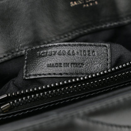 Saint Laurent Calfskin Y Quilted Monogram Monochrome Medium Loulou Chain Satchel Black 7 of 10