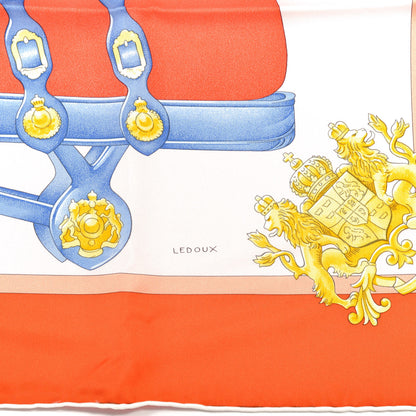 Hermes Silk Harnais De Cour Scarf 90 Orange 5 of 7