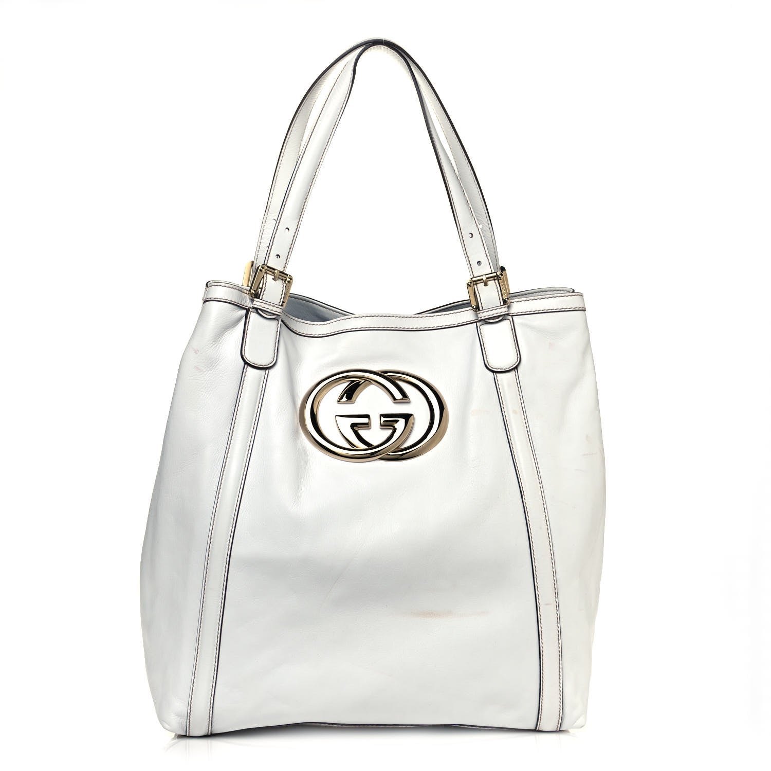 Gucci Calfskin Large Britt Shoulder Bag Off White 1 of 38